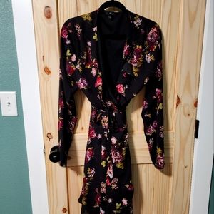 Floral Long Sleeve Wrap Dress.